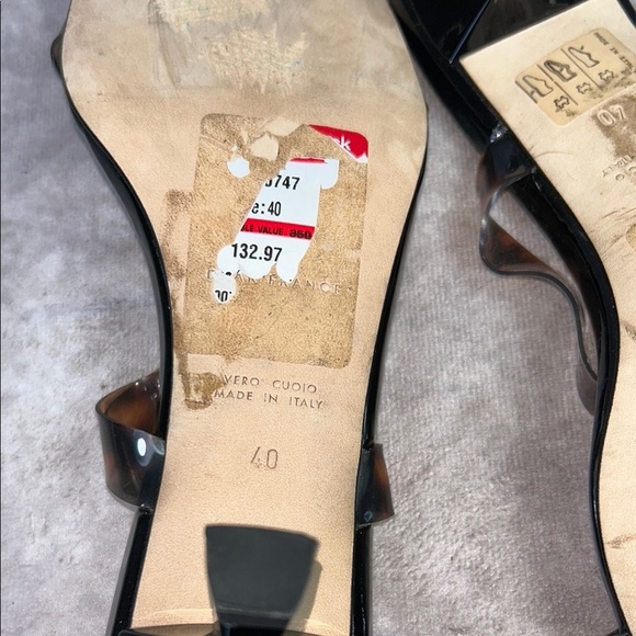 GUC Dear Frances Black Brown Tortoise Shell Rain Sandal EU 40 - Picture 13 of 15